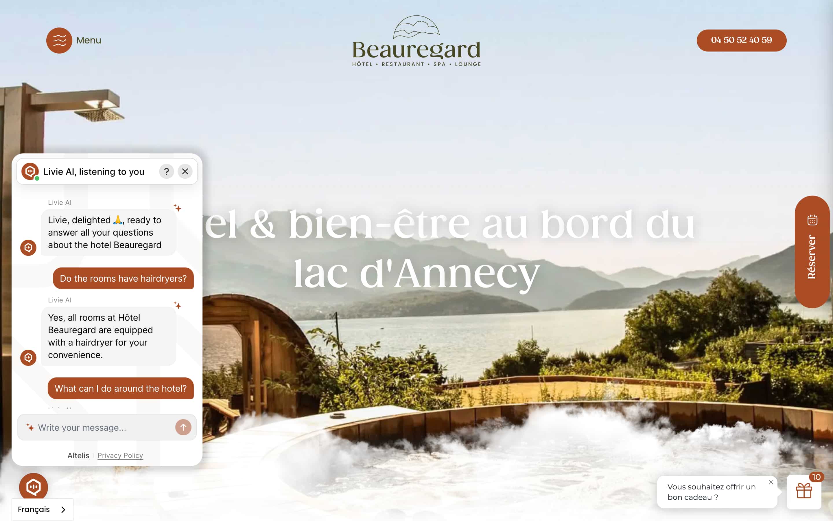 Site web de l'hôtel Beauregard